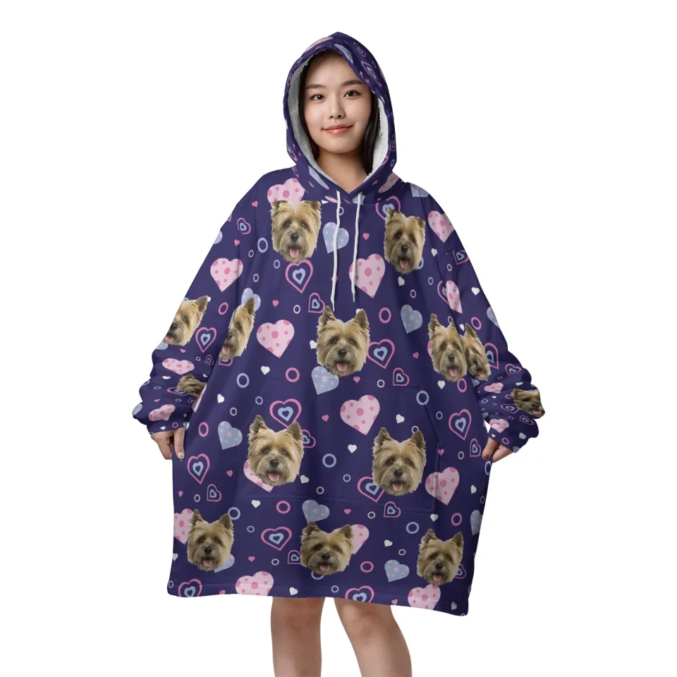 Custom Blanket Hoodie For Valentines Day