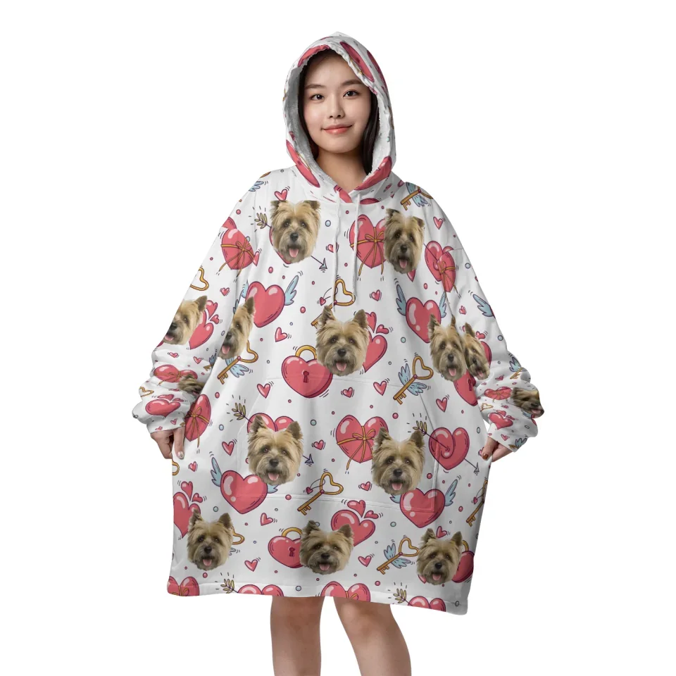 Custom Blanket Hoodie For Valentines Day - Image 3