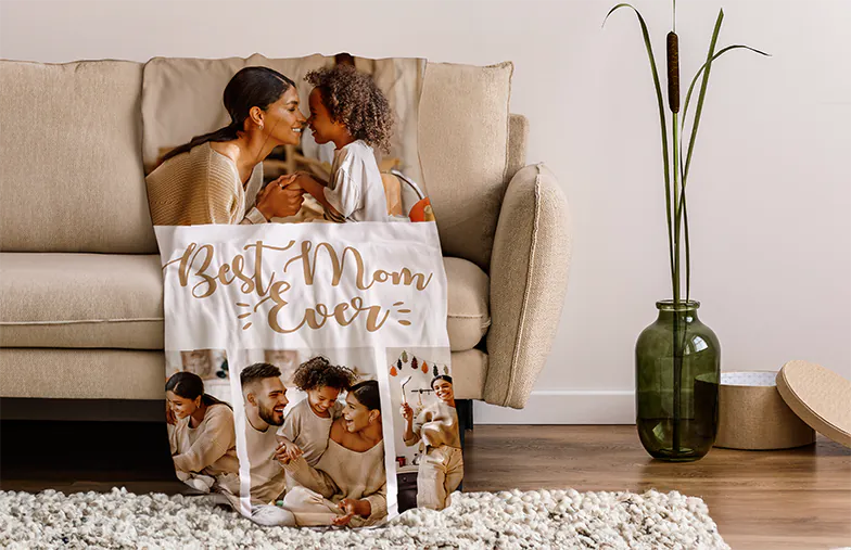 Personalized Mother's Day Photo Blanket