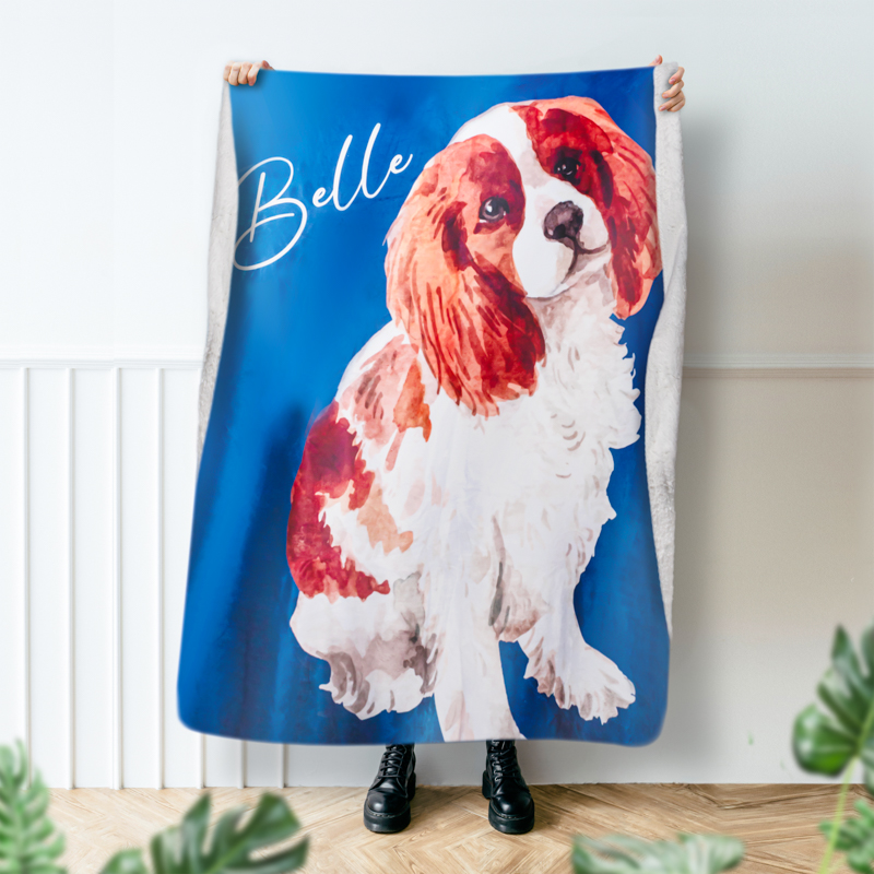 Custom Sherpa Photo Blanket with Your Pets
