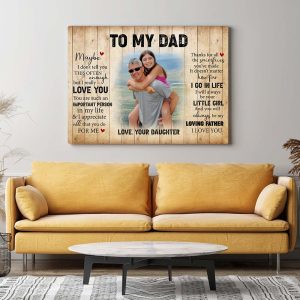 Personalized Gift For Dad From Daughter Vintage Canvas Home Decor 48''x32"